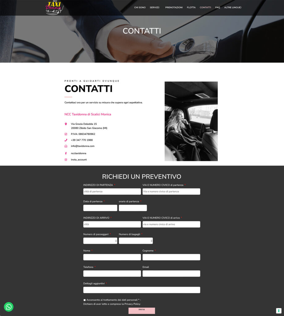 Prenotazione online con form contatto